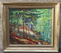 Obraz O. Hampl 1933 - Interier lesa