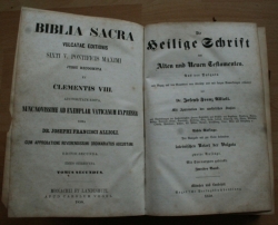 Biblia Sacra, Vulcatae Editionis, Sixti V. Pontificis Maximi, Jussu Recognita et Clementis VIII., Auctoritate Edita, Nuncnovissime Ad Exemplar Vaticanum Expressa 