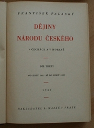 Dějiny národu českého v Čechách a v Moravě 1-6