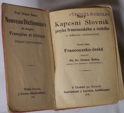 Nový kapesní slovník česko - francouzský a francouzsko - český