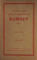 Orientační mapa značených turistických cest Šumavy, část II.