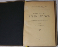 Česká světská píseň lidová - Úvahy národopisné a hudební