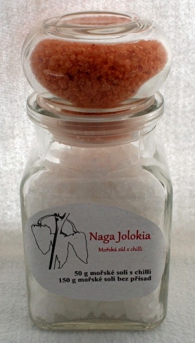 Mořská sůl 150g + mořská sůl s chilli Naga Jolokia - hrubozrnná - 50g